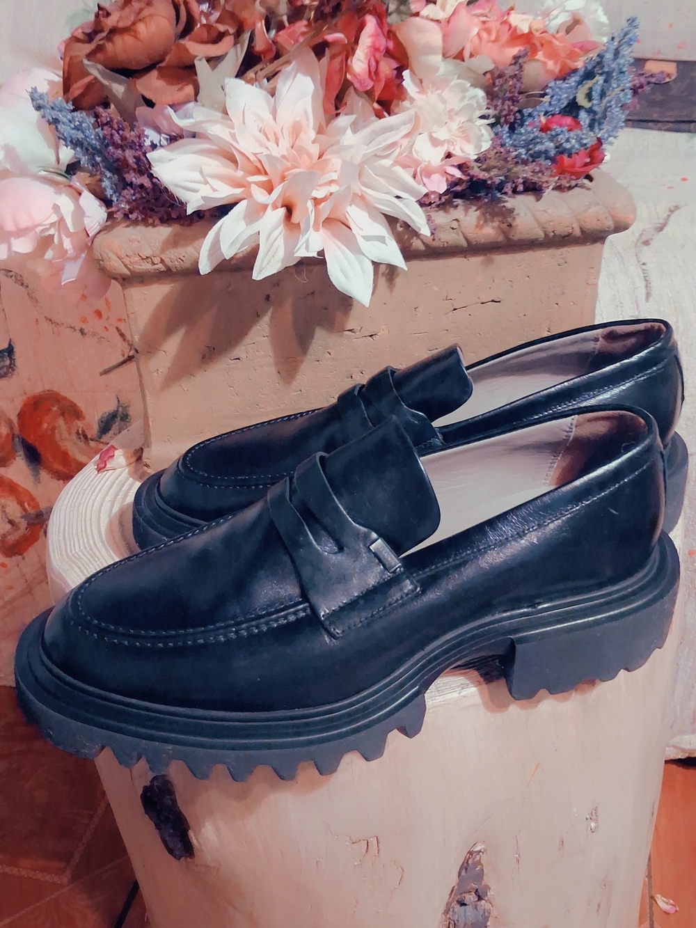 Penny Loafers All Saints Black Chunky Lug Leather
